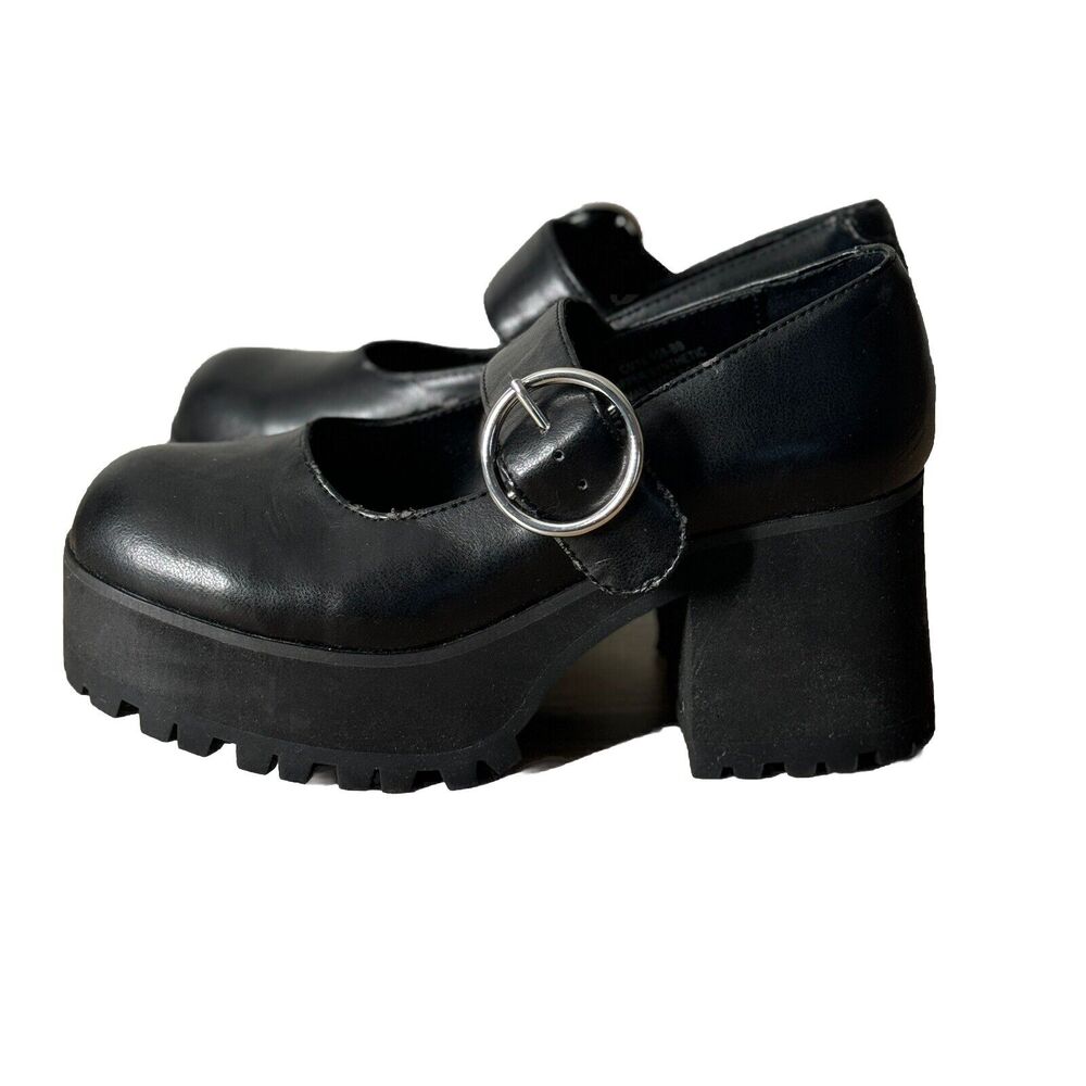 Current Mood Shoes Women 6 M Black Mary Jane Platform Chunky 90s Y2K Grunge Goth